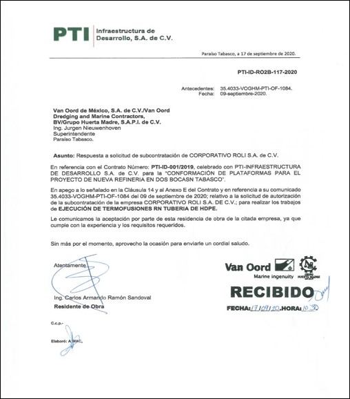 Aceptación de Ejecución de Termofusiones: