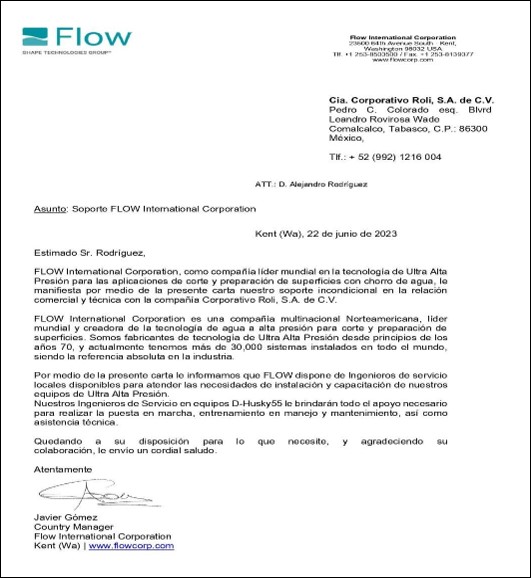 Soporte Técnico de FLOW Internacional Corporation:
